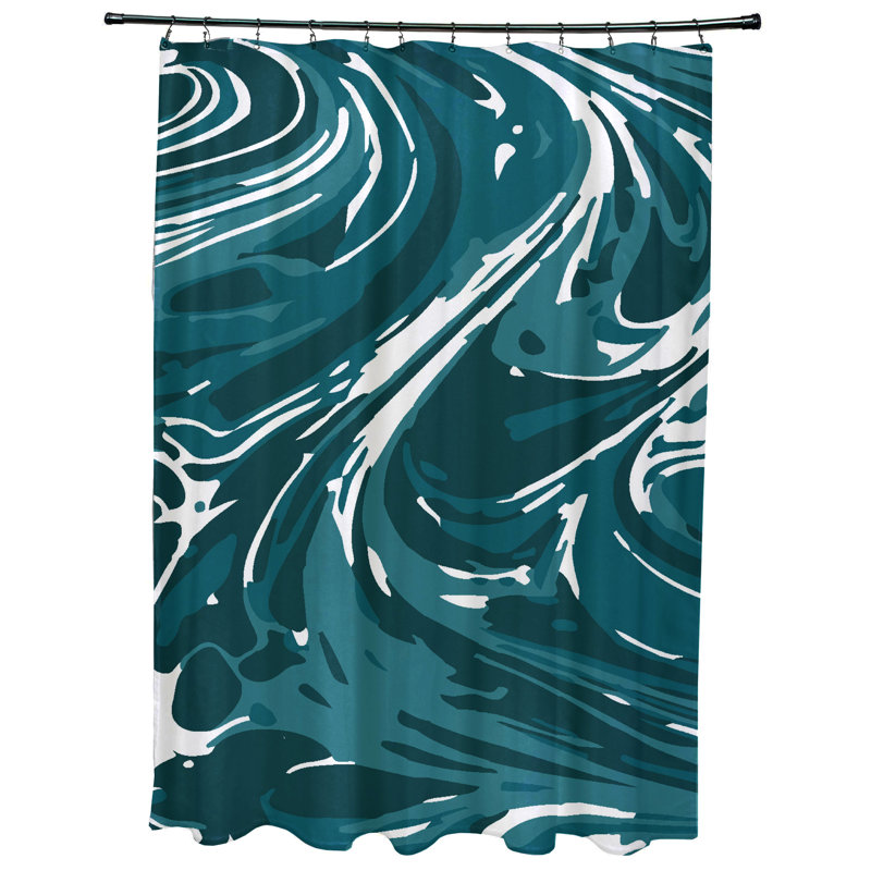 Hashir Floral Shower Curtain, Teal