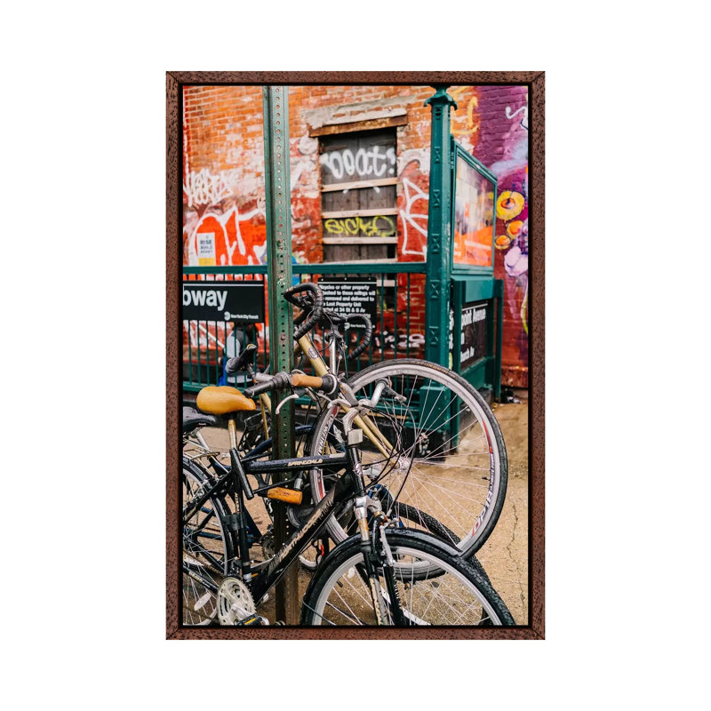 Brooklyn Bike II by Bethany Young - Print on Canvas, Classic Brown Wood Framed, 152.4cm H x 101.6cm W x 3.81cm D