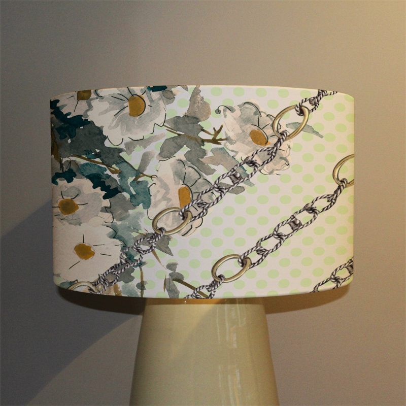 Cotton Drum Lamp Shade ( Uno ), 22cm H x 25cm W x 25cm D