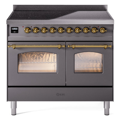 Cuisinière à induction 40 pouces avec 6 éléments à induction ILVE Nostalgie II Series (porte en verre)