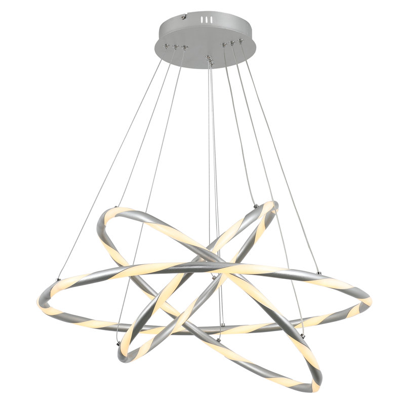 Bordeaux 3 - Light Satin Nickel LED Cluster Pendant