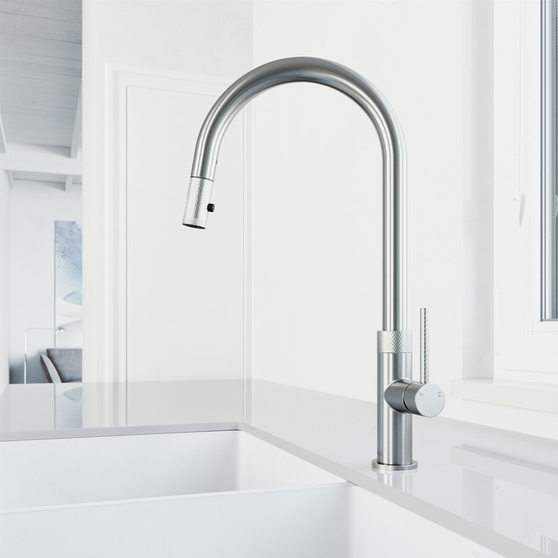 Bristol 19" H 1-handle Pull-Down 2-Function Sprayer Kitchen Faucet, Stainless Steel