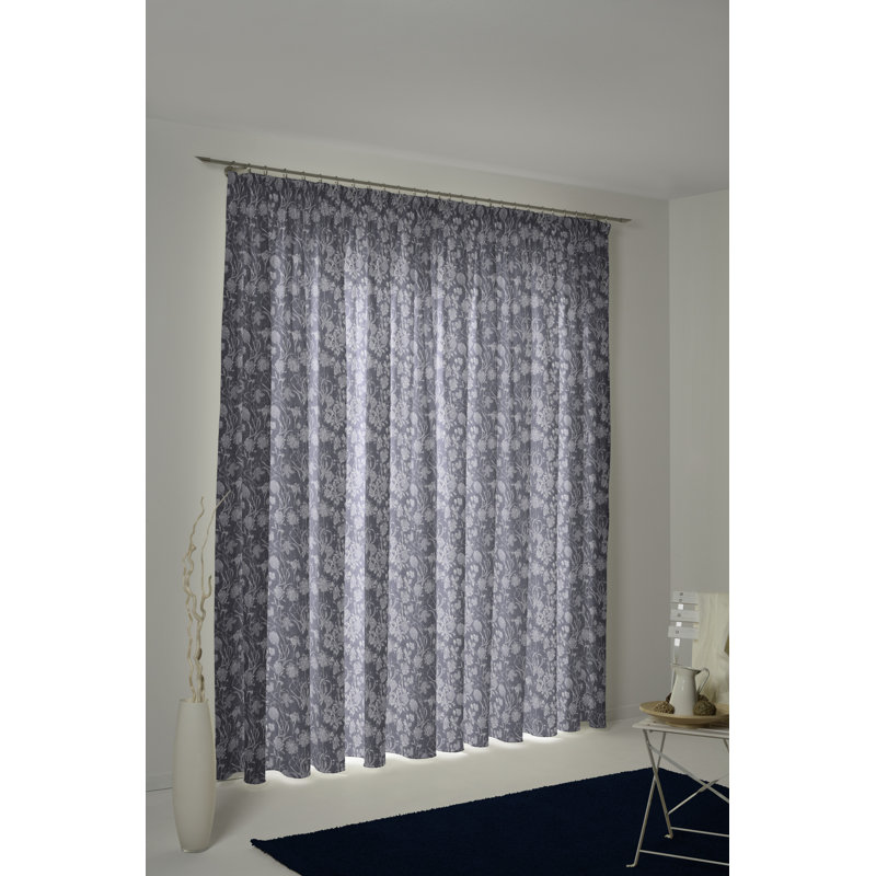 Micheal Opaque Curtains, With pleater tape, Dark blue, 145cm Width x 145cm Drop