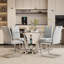Table de salle à manger ronde 47,2 "en verre pour 4-6, table de salle à manger ronde en verre épais de 0,31" avec base en acier inoxydable-561387219-561387217