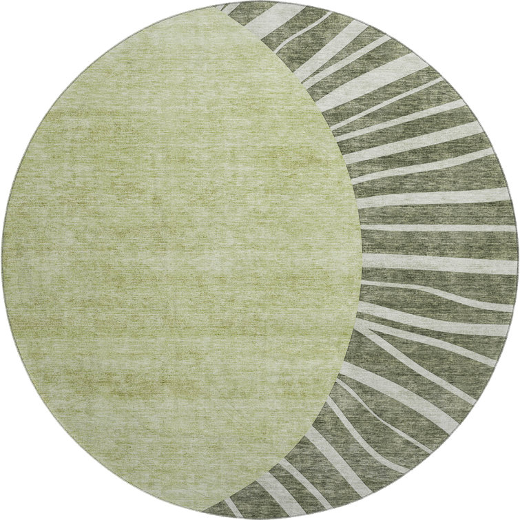 Premium Machine Washable Prisco Olive Rug