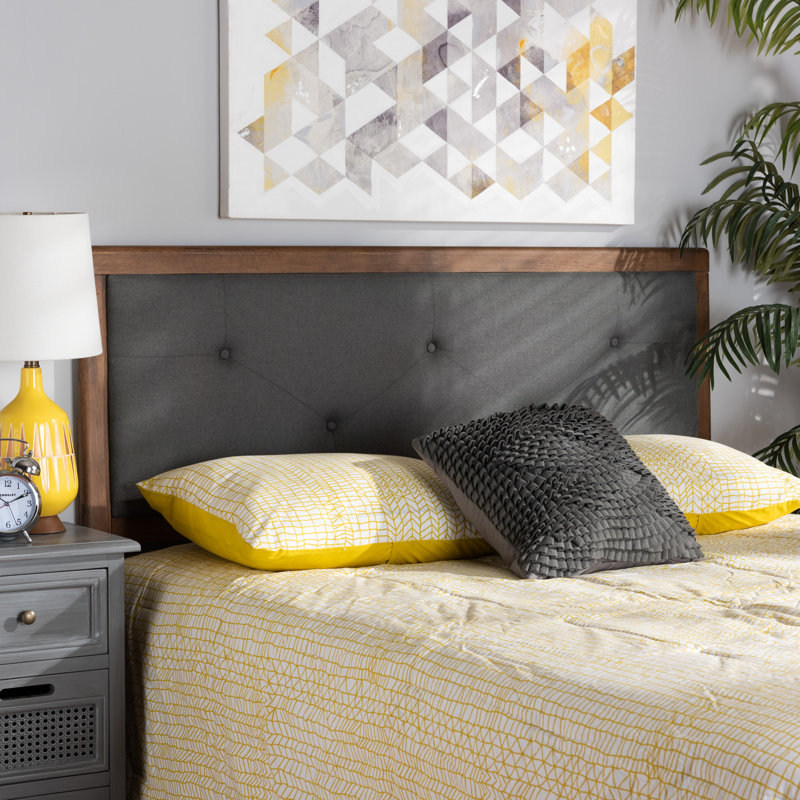 Tête de lit tapissier Drekwon, Gris foncé, Grand