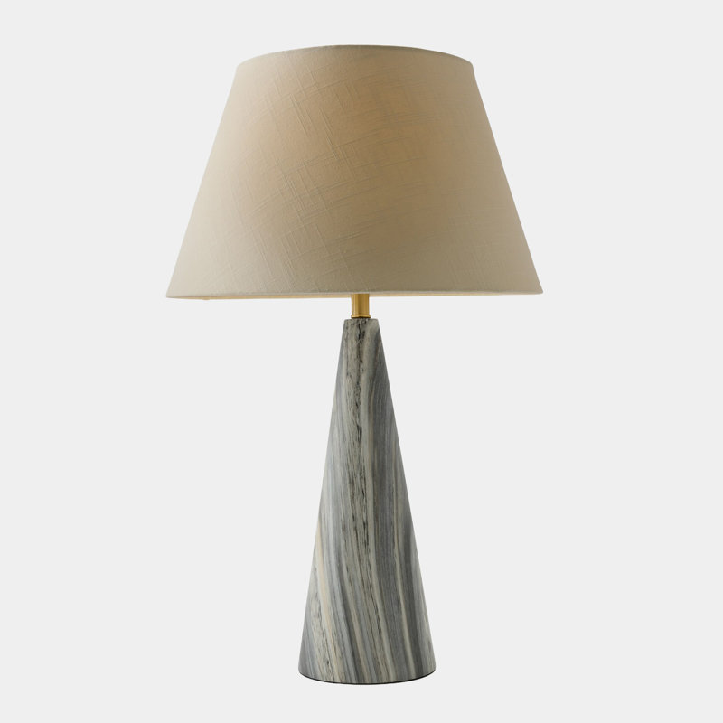 Conical Table Lamp, 33" H x 20" W x 20" D, White/Gray