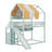 Full Size House Bed With Canopy, Slide & Built-In Bookshelves-839331195