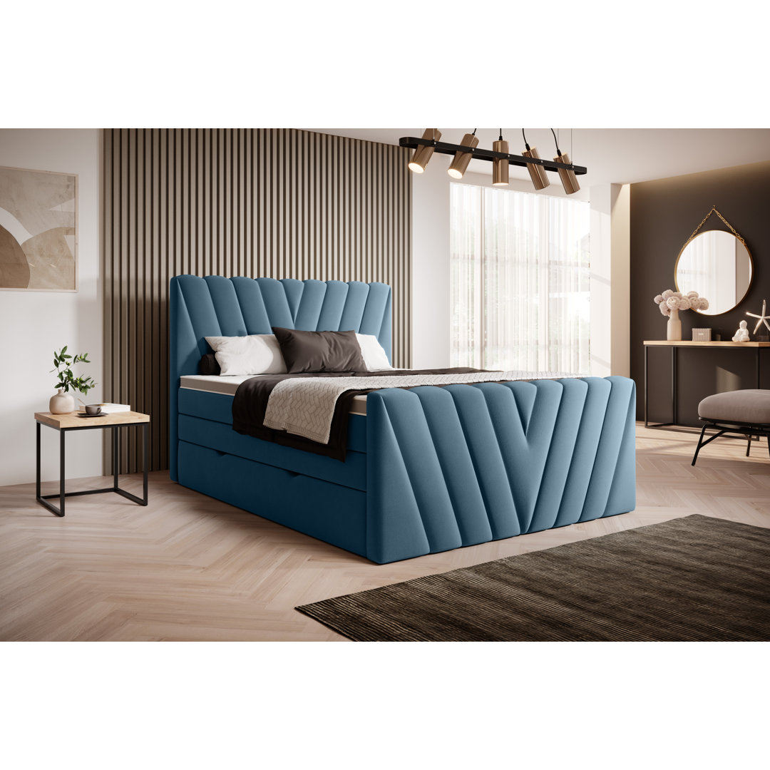 Boxspringbett Leita mit Topper und Bettkasten