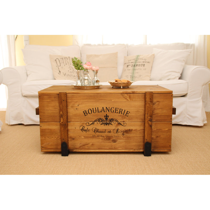 Jahiem Solid Wood Coffee Table, 45cm H x 85cm W x 46cm D, Light Brown
