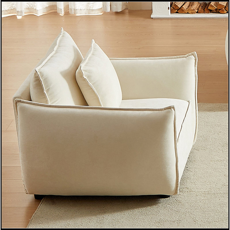 44 po. Canapé minimaliste de 44 po, salon avec fauteuil rembourré, canapé de salon moderne pour bureau, salon, Beige