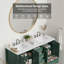 Meuble-lavabo 60 po, meuble-lavabo avec cadre en bois massif, comptoir autoportant avec 2 cuves-129459496