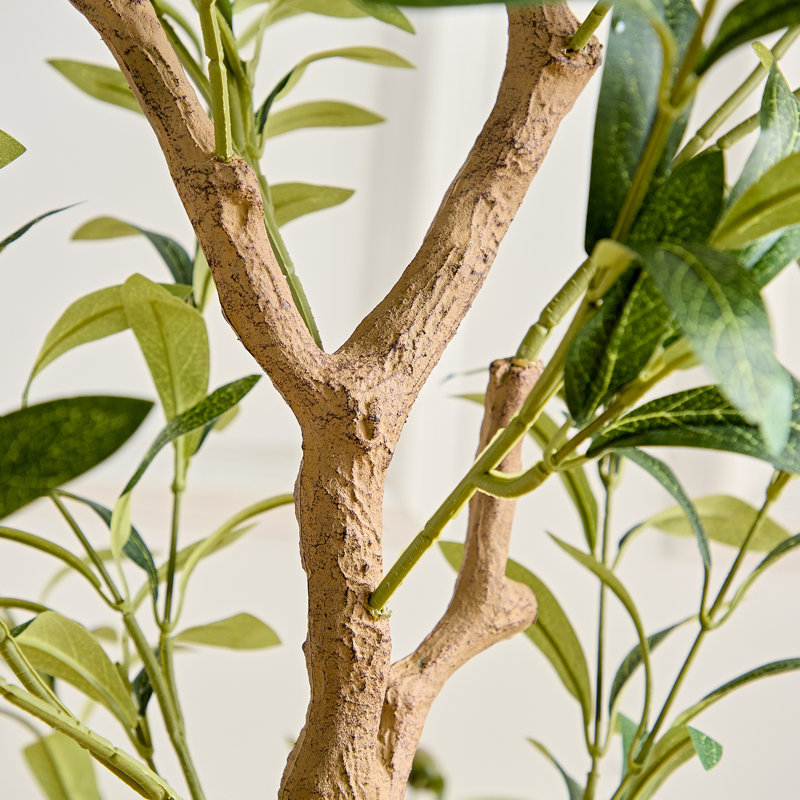 Artificial Tree With Flower Pot Lifelike Fake Tree Suitable For Indoor And Outdoor Decoration(Set Of 2)