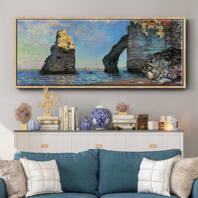 Les falaises rocheuses d'Étretat par Monet - Toile encadrée