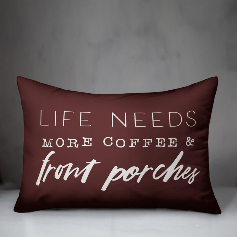 Coussin décoratif intérieur / extérieur en polyester , H 18 po x l 25 po, Marron