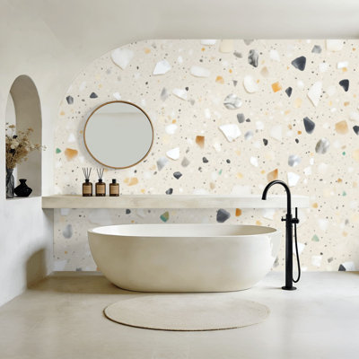 Papier peint pelez et collez, décorations murales en marbre rustique coloré abstrait moderne H 100 po x l 144 po, papier peint amovible en PVC pour mur de chambre à coucher, bureau à domicile