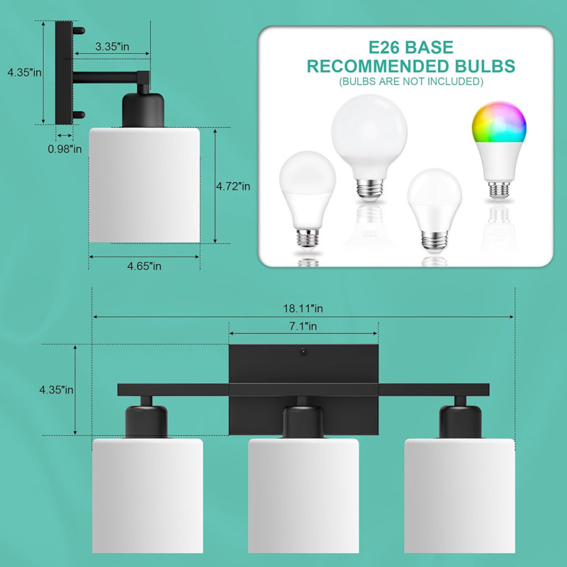 Luminaires de salle de bain, Noir