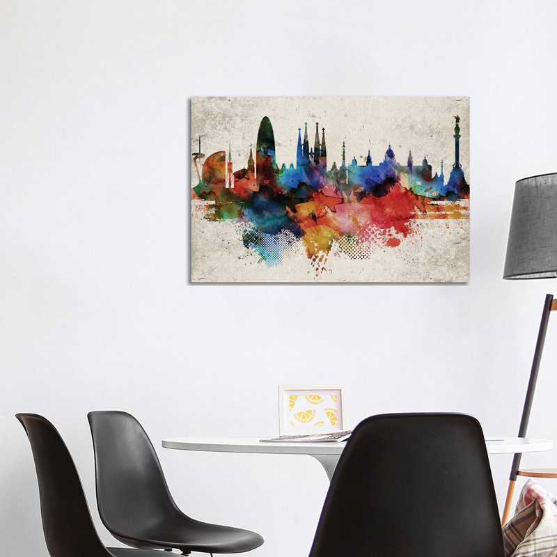 Barcelona Abstract - Wrapped Canvas Print, 45.72cm H x 66.04cm W x 1.91cm D