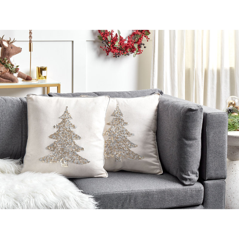 CLEYERA Beige Square Cushion