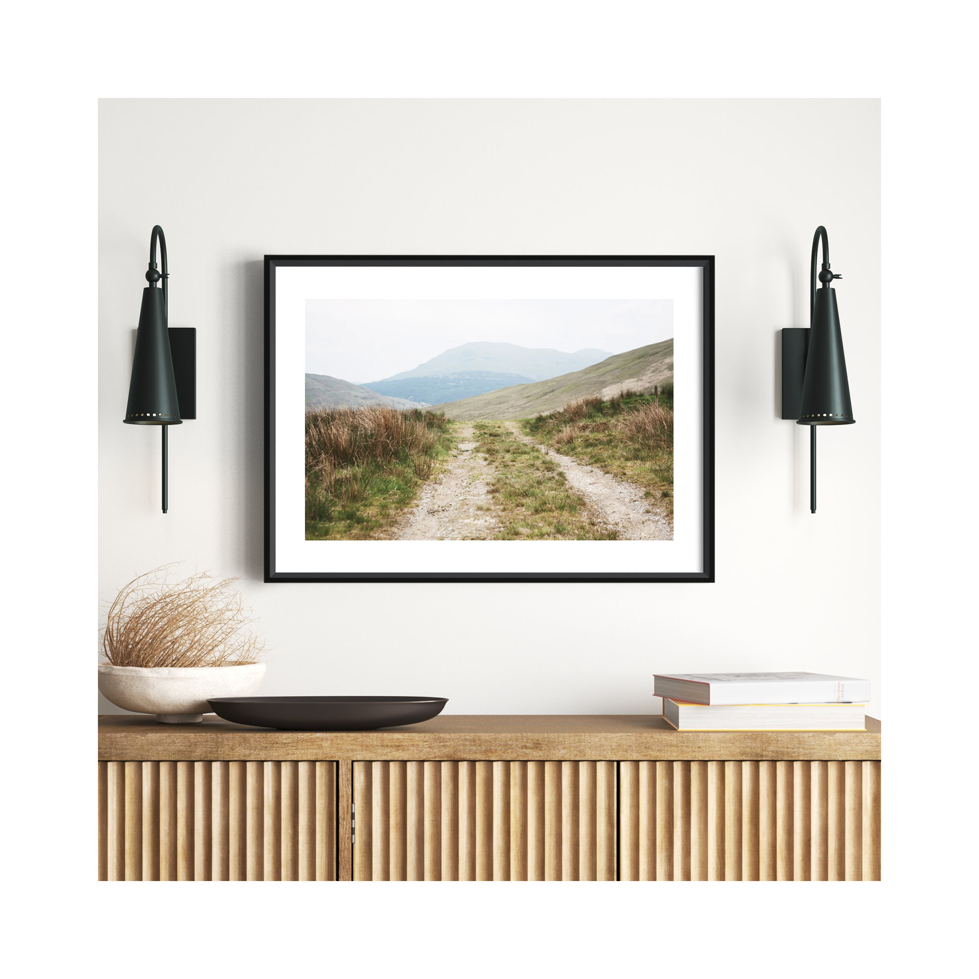 Scottish Highlands I by Laura Marshall, Black Framed, 24" H x 33" W