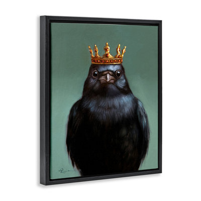 King Crow Portrait Floating Frame, design by Lucia Heffernan