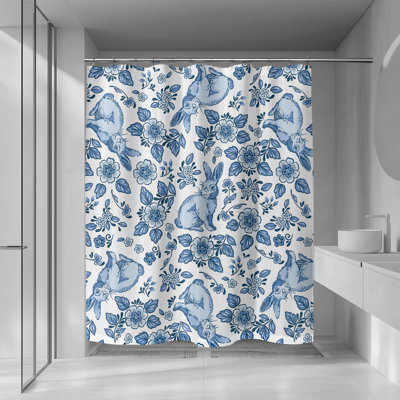 Bunny Toile Ultra-Thin Lightweight Shower Curtain