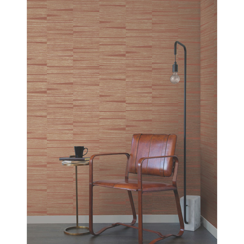 Rouleau de papier peint L 27 pi x l 27 po Line Stripe, Brique