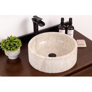 Bolo Stone Circular Vessel Bathroom Sink