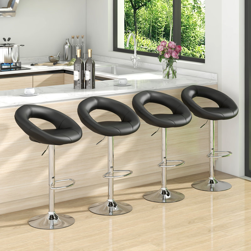Deaisha Swivel Upholstered Adjustable Height Bar Stool