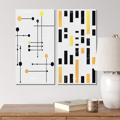 «Vintage Abstract Organic Geometrics in Retro VI», ensemble de 2 reproductions