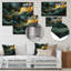 Décoration murale dorée et verte abstraite Aura III - marbre-933428870