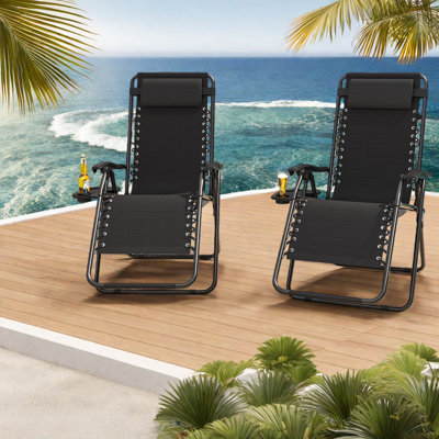 Premium Zero Gravity Patio Lounge Chair, Metal Recliner For Versatile Spaces
