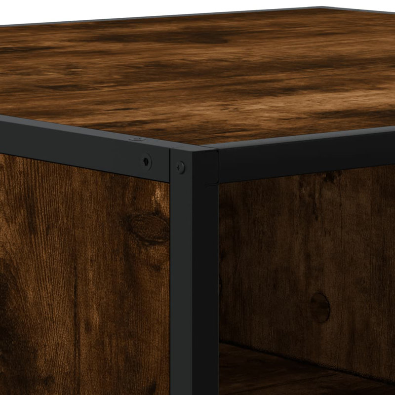 Coffee Table with Storage, 30" H x 100" L x 100" W, Smoked Oak