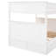 Lit superposé double au-dessus de double avec lit gigogne simple, lit superposé en bois de pin avec garde-corps-133238945