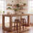 63" Solid Wood Kitchen Island, Counter Height Table, Rustic Brown