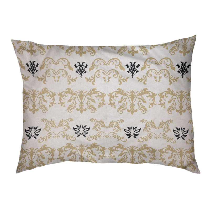 Coussin d'intérieur baroque New Orleans Football, Grand (l 50 po x P 40 po x H 6 po), Vieil or / blanc / noir
