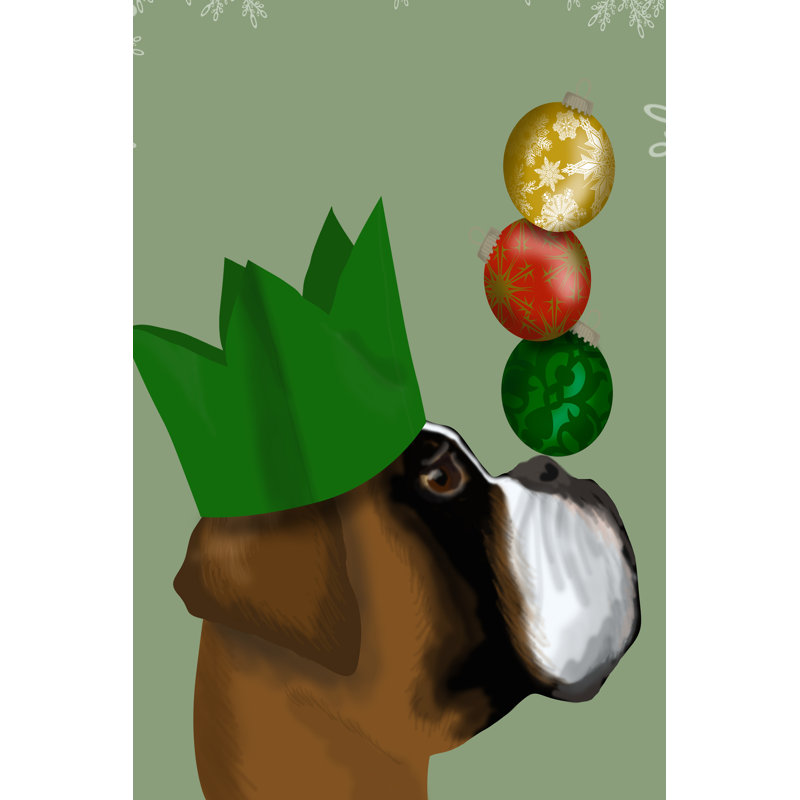 Boxer, Party Trick Baubles by Fab Funky - Wrapped Canvas Print, 122cm H x 81cm W