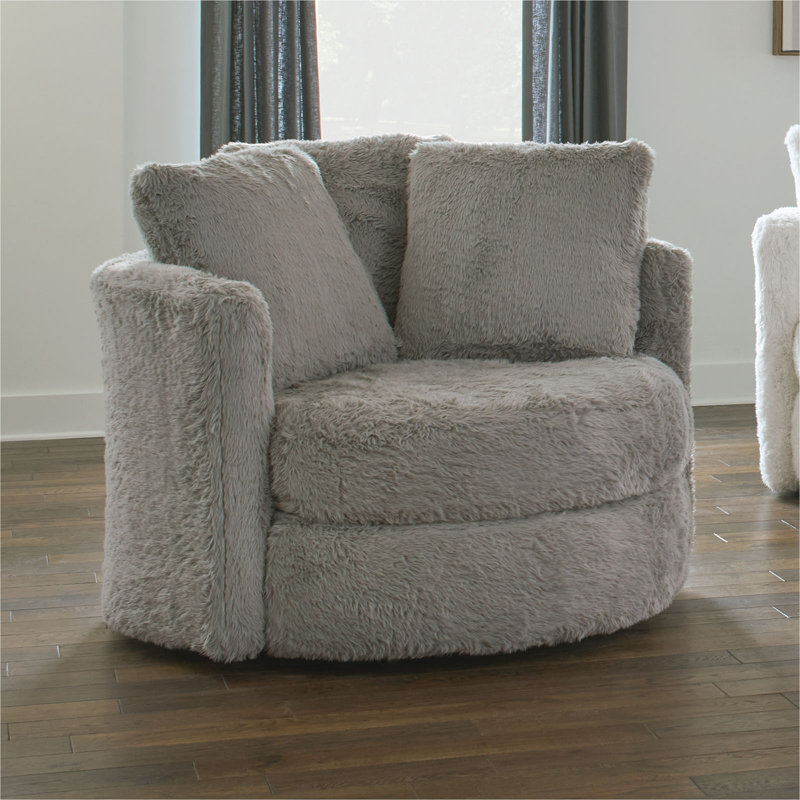 Chaise ronde de style contemporain 1pc, Gris