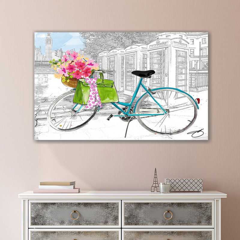 " Saturday In London ", 18" H x 30" W, No Mat, Wrapped Canvas
