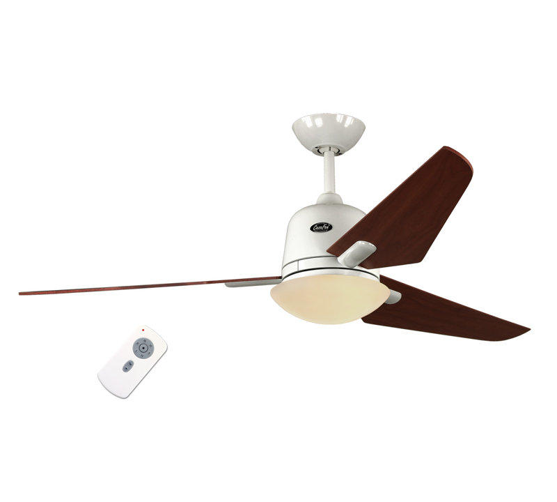 Kelm 162cm Ceiling Fan with Light Kit, Cherry tree, White lacquer