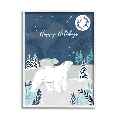 " Happy Holidays Winter Snow Bears " by Angela Nickeas