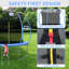 Mini trampoline de remise en forme pliable 12 pieds avec main courante pour adultes, capacité de 400 lb, cadre en fer rond bleu, compact et portable pour les entraînements à domicile