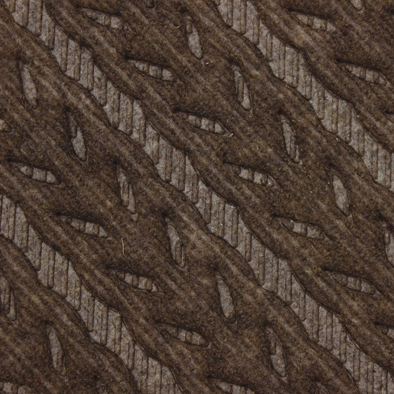 Knit Design Scraper Braided Door Mat Non-Slip Indoor Doormat, Brown, 0.5cm H x 75cm L x 45cm W