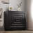 Modern Contemporary 2-Door Storage Cabinet With Geometric Square Pattern, Black-1777527391