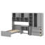 Wooden Platform Bed with Desk, Wardrobe, Storage Cabinets, Drawers & Shelves-2031304540