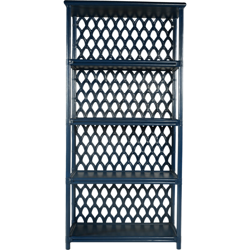 Casablanca Solid Wood Bookcase, Navy Blue