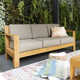 Bogota 78.75'' Teak Outdoor Sofa with Sunbrella Cushions