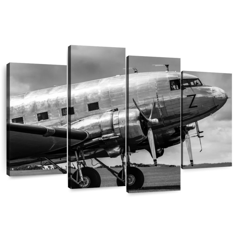 Avion noir et blanc Mehar, H 18 po x l 30 po