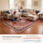 Tapis Cliff traditionnel à médaillon délavé de style persan, bleu marine, orange, or, vert, crème, ivoire, lavable à la machine, antidérapant, à poils courts, pour intérieur et extérieur, adapté aux animaux domestiques, idéal pour le salon, la chambre, la salle à manger, l'entrée, le couloir ou le bureau.-58436676