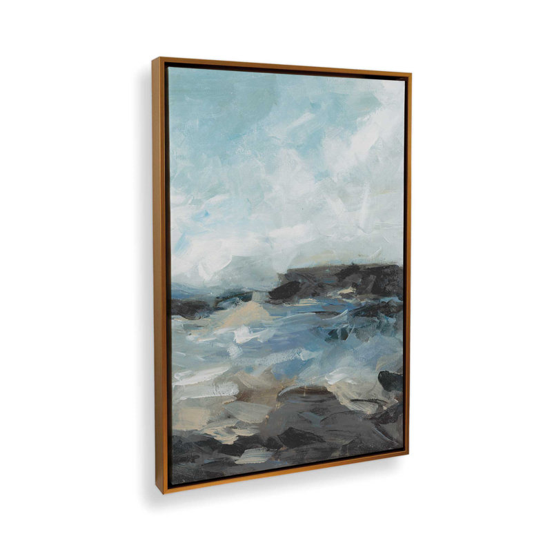 Windswept Waters II, reproduction sur toile dans un cadre, Or poli, H 18,75 po x l 12,75 po